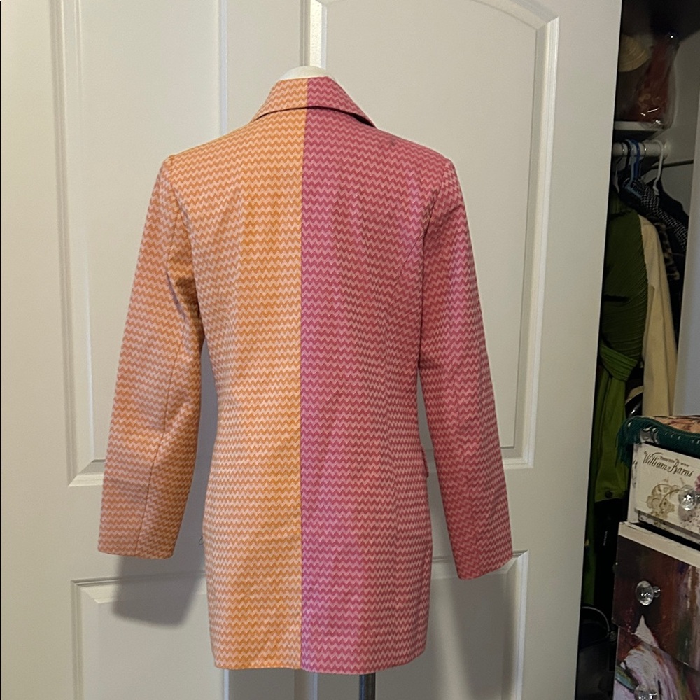 Avec Les Filles Colorblock Blazer in Pink and Orange - Picture 3 of 7